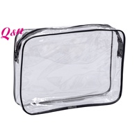 Grande Capacité Voyage PVC Transparent Étanche pour Trousse de Toilette Fermeture à Glissière Logo Personnalisé Clair Maquillage Cosmétique Pochette pour la Beauté