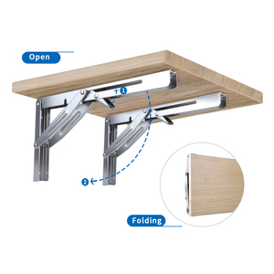 Nuove staffe ripiano pieghevoli da 12 pollici pesanti in acciaio inossidabile pieghevole a specchio alto smalto banco tavolo risparmio spazio fai da te - Product Image 6
