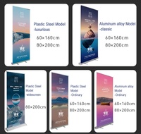 Support de bannière enroulable personnalisé imprimé, en aluminium, portable, pour la promotion publicitaire lors des salons professionnels IMPAC IPCRU