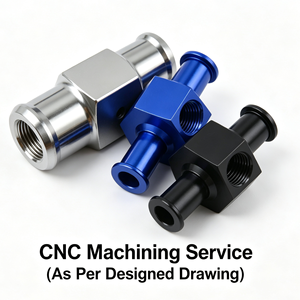 Servicio de Mecanizado CNC IATF 16949/AS 9100, Componente Personalizado, Piezas de Aluminio Anodizado, Conector de Manguera de Agua para la Industria Automotriz - Product Image 1