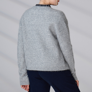 Knitwear Manufacturers OEM ODM Angola Wool Long Sleeve Women Knitted <b>Cardigan</b> <b>Sweater</b> - Product Image 4