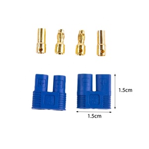 Разъем-штекер EC3 3,5 мм с золотым покрытием (банан-штекер) для аккумуляторов LiPo, регуляторов скорости (ESC) и моторов квадрокоптеров/дронов - Product Image 5