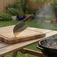 Couteau à découper à tête ronde forgé à l'ancienne de 6,5'' avec manche en bois de wengé en stock et couteau de cuisine de haute qualité