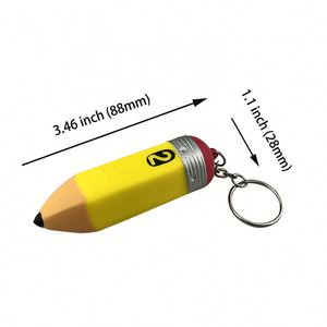 <b>Custom</b> Logo Pu Foam Pencil Shaped Stress Reliever <b>Keychain</b> for Promotional Giveaway - Product Image 2