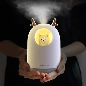घरेलू प्यारा भालू 300ml विसारक आवश्यक तेल शोधक छोटे हवा Humidifier धुंध के साथ कार के लिए रोशनी का नेतृत्व किया