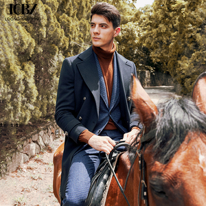 <span class=keywords><strong>Abrigo</strong></span> de Lana Cruzado de Alta Calidad para Hombre, Estilo <span class=keywords><strong>Chesterfield</strong></span> Británico, Cuello Mao, Grueso y Elegante - Product Image 3