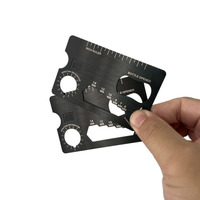 Carte multifonction en acier inoxydable, carte tactique, outils de survie pour le camping en plein air, carte de crédit en métal avec fente pour puce EMV pour le paiement