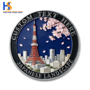 Pièce commémorative Tokyo Challenge Coin en alliage de zinc plaqué argent, imprimée en typographie, personnalisée, cadeau touristique - Product Image 1