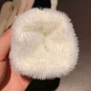 Women Warm Solid White Plush Knitted Fingerless <b>Glove</b> Wrist <b>Mittens</b> Fleece Soft Winter Half Finger <b>Gloves</b> - Product Image 6