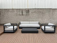 Ensemble de canapés d'extérieur en aluminium imperméable Hangkai, meubles de loisirs durables en métal pour l'extérieur