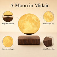 Lampe lunaire à lévitation magnétique flottante, imprimée en 3D, pour une ambiance romantique dans le salon, décoration de fête, veilleuse, cadeau