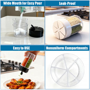 Populaire BBQ 4oz 5oz 8oz 9oz kruidenpotjes flesjes plastic kruidenflesjes specerijenflesjes met verzegeling condimenten <span class=keywords><strong>dispenser</strong></span> - Product Image 4
