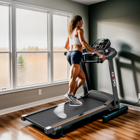 Tapis Roulant Pliant Électrique Intelligent Ciapo S1, Équipement de Fitness avec Écran LCD, Moniteur de Fréquence Cardiaque, Acier Noir, Portable