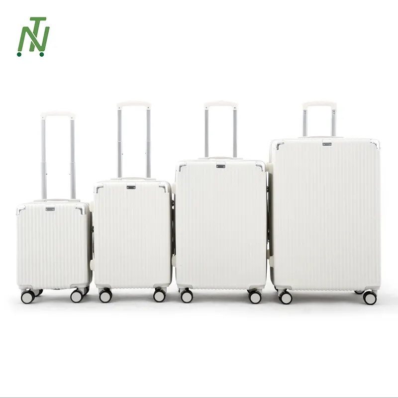 Harga pabrik 4 buah/set bagasi PC ABS Tas koper paling ringan tas ritsleting koper travel bagasi set untuk luar ruangan