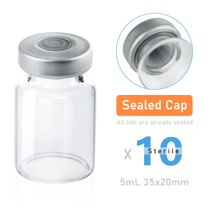 Glass Pharmacy Vial <b>Bottle</b> with Rubber <b>Stopper</b> Clear Empty Container for Cosmetic Serum and Lab Packaging Use - Product Image 6