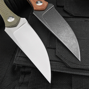 Couteau tactique en acier inoxydable de qualité industrielle à haute dureté avec étui en cuir et manche G10, couteau de survie de poche pour la jungle - Product Image 4