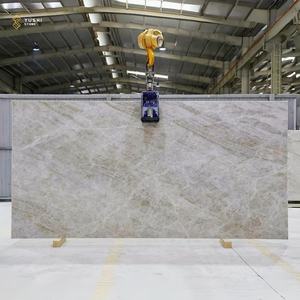 YUSHI Taj Mahal Quartzite Dalles Pierre Blanche Naturelle Designer Hôtel Club Fond Poli pour Comptoir De Cuisine - Product Image 1
