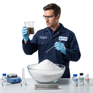 Agent déshydratant pour boues, polyacrylamide cationique CPAM pour la déshydratation des boues et le traitement de l'eau - Product Image 1