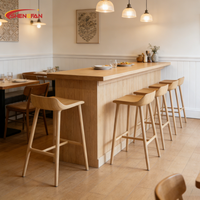 Chaise de bar rétro, design luxueux, chaise de salle à manger en bois massif, restaurant, café, salle à manger, mobilier de maison, tabourets de bar