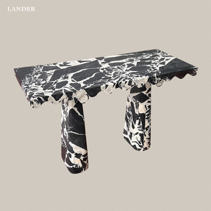 Lander Stone Noir Grand Antique <strong>Marble</strong> <strong>Console</strong> <strong>Table</strong> for Home Living Room Hotel Nature Stone Mable <strong>Console</strong> <strong>Table</strong> - Product Image 1
