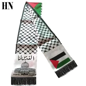 Hannuo Factory 100% poliéster Bandera Nacional bufanda Palestina bandera bufanda chales para promoción