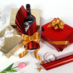 High Quality Wholesale 80g <b>Christmas</b> Aluminized <b>Paper</b> Tissue 43*300cm Gift <b>Luxury</b> Custom Birthday Packaging <b>Wrapping</b> <b>Paper</b> Roll - Product Image 1