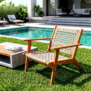 Chaise longue d'extérieur en bois au design moderne et écologique, style ferme, impression couleur intégrale, sans rembourrage, pour sols durs, parcs, écoles, villas - Product Image 1