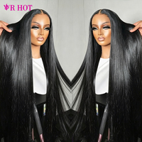 Peluca de Cabello Humano Vietnamita Virgen con Densidad del 180%, Peluca Frontal Completa con Encaje HD Natural, Peluca de Encaje Frontal para Mujeres Negras
