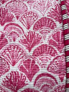 Bolso Tote Acolchado de Algodón con Estampado de Bloques, Funcional para Oficina, Mercado, Salidas Casuales, Viajes, Bolso de Hombro - Product Image 5