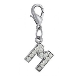 Ciondolo a forma di lettera M in cristallo con strass per la creazione di gioielli - Product Image 1