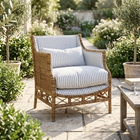 Fauteuil de salon d'extérieur en rotin naturel écologique tressé, chaise d'appoint moderne à dossier croisé pour la maison, le salon ou l'école