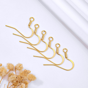 18K Gold Plated Brass Oversized Ear <b>Hooks</b> with Gold Plating DIY <b>Earring</b> Accessories and Craft Materials A05 - Product Image 2