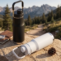 Bouteille d'eau isotherme en acier inoxydable avec paille, anti-fuite, sans BPA, double paroi sous vide, garde le froid 24h et le chaud 12h, pour sport et voyage