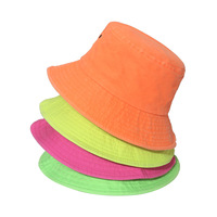 Mode rétro Logo personnalisé vente en gros de haute qualité néon couleur unisexe seau casquette chapeaux