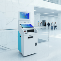 Kiosque d'impression de documents A4 tout-en-un robuste en libre-service pour intérieur avec SDK, scanner, lecteur de codes-barres, imprimante A4 et paiement en espèces pour universités