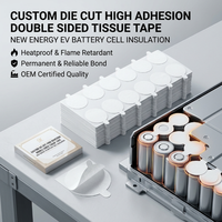Ruban adhésif double face découpé sur mesure à haute adhérence pour isolation de cellules de batterie de véhicules électriques, résistant à la chaleur, permanent, OEM
