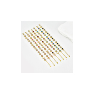 Bracelet personnalisé en zircon coloré en forme de cœur, bijoux en acier inoxydable, vente en gros, marque privée Vefiery - Product Image 1
