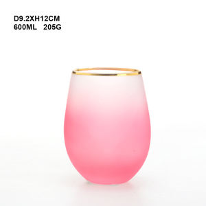 <span class=keywords><strong>Verre</strong></span> à <span class=keywords><strong>vin</strong></span> en forme d'œuf, 21 oz, avec bordure dorée et autocollants - Product Image 6