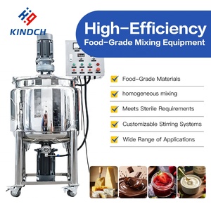 Tangki Pencampur Pemanas Otomatis untuk Krim Perawatan Kulit Kosmetik, Deterjen Cair, dengan Sirkulasi Vakum dan Homogenizer Bawah - Product Image 2