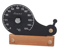 Termometer Kayu Spruce Solid Modern Terlaris dengan Jendela Transom untuk Aksesoris Sauna