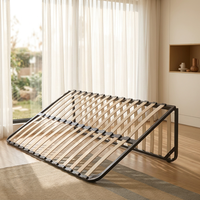 Cadre de lit flottant en métal Queen Size avec sommier à lattes et base LED ambiante intégrée pour mobilier de chambre principale moderne et minimaliste