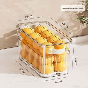 Refrigerator <b>Storage</b> Box Food Grade High Drawer Type Special Kitchen <b>Egg</b> Box Lid Transparent Drain Fresh-keeping Light Luxury - Product Image 6