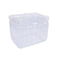 Seau à glace gonflable isolé en PVC transparent à motif de dessin animé pour fête de camping avec couvercle et bâton flottant pour bouteille de bière