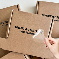 Autocollants de transfert UV DTF personnalisés, étiquettes de logo en cristal imperméables pour l'emballage de boîtes en carton kraft