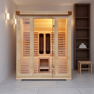 Sauna de Infrarrojos Lejanos para 2 Personas, de Madera de Hemlock Canadiense, con Placas de Carbono para Calefacción, Cabina Interior para Relajación - Product Image 3