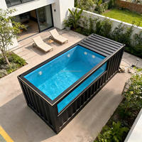 Piscine modulaire d'usine de Chine 20 pieds 40 pieds piscine de conteneur d'expédition préfabriquée mobile avec bain à remous