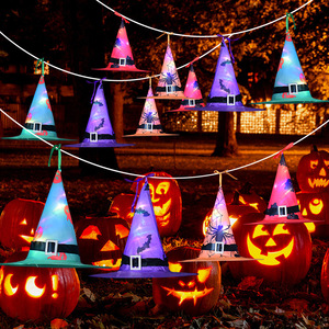 Kostum pesta Halloween bersinar, properti gaun pesta Halloween, topi penyihir bersinar gantung untuk anak-anak dan dewasa, dekorasi pohon <span class=keywords><strong>Prom</strong></span> - Product Image 2