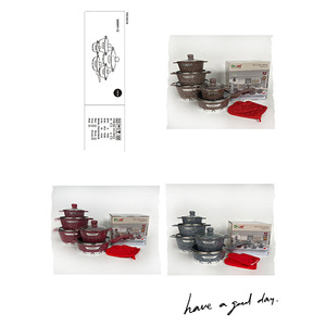 Marmite à soupe multifonctionnelle antiadhésive en granit, 12 pièces, en forme d'épée, avec fond tourbillon à oreilles coupantes pour friture profonde - Product Image 3