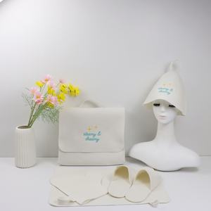 Chapeau de sauna en feutre de laine écologique de tissu de polyester GRS chaud blanc Nature 2Mm - Product Image 1