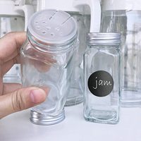 Bocaux à épices en verre carrés vides, 12 pièces, 24 pièces, bouteilles, conteneurs, ensemble de pots à épices en verre unique, offre spéciale